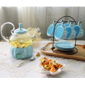 Glass Teapot with Warmer and Ceramic Mug